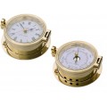 Brass Baro. + 12 Hour Clock Roman Numerals 140mm
